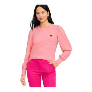 NWT Loft Heart Puff Sleeve Sweatshirt XL